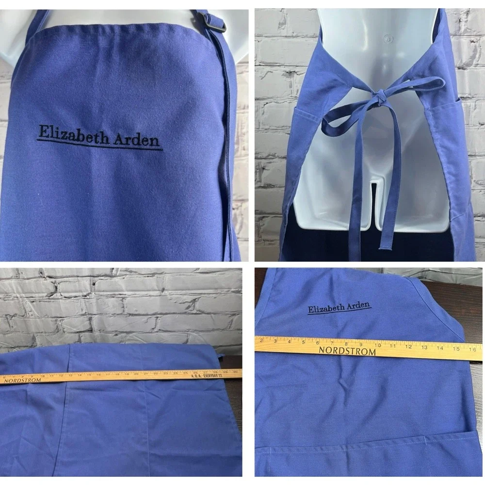 Lot/2 ELIZABETH ARDEN Jacket & Apron SMALL Uniform Top Pockets Cosmetics Counter